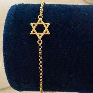18kGold Plated Sterling Silver Star of David Bracelet